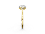 Yellow gold Radiant Solitaire Cathedral Diamond Ring with Six-Prong Setting_27