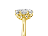 Yellow gold Radiant Solitaire Cathedral Diamond Ring with Six-Prong Setting_30