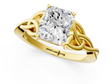 Yellow gold Radiant Solitaire Celtic Knot Engagement Ring with Four-Prong Setting_78