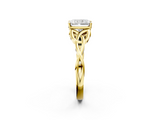 Yellow gold Radiant Solitaire Celtic Knot Engagement Ring with Four-Prong Setting_79