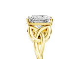 Yellow gold Radiant Solitaire Celtic Knot Engagement Ring with Four-Prong Setting_82