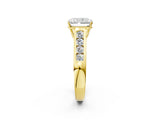 Yellow gold Radiant Solitaire Channel-Set Diamond Engagement Ring with Four-Prong Setting_33