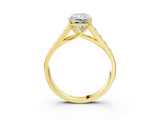 Yellow gold Radiant Solitaire Channel-Set Diamond Engagement Ring with Four-Prong Setting_34