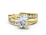 Yellow gold Radiant Solitaire Channel-Set Split Shank Ring with Tension Prong Setting_12
