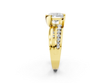Yellow gold Radiant Solitaire Channel-Set Split Shank Ring with Tension Prong Setting_14