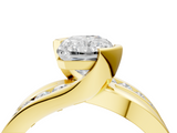 Yellow gold Radiant Solitaire Channel-Set Split Shank Ring with Tension Prong Setting_16
