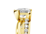 Yellow gold Radiant Solitaire Channel-Set Split Shank Ring with Tension Prong Setting_17