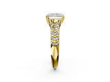Yellow gold Radiant Solitaire Chevron Pave Diamond Engagement Ring with Six-Prong Setting_5