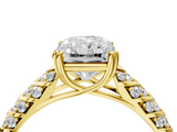 Yellow gold Radiant Solitaire Chevron Pave Diamond Engagement Ring with Six-Prong Setting_7