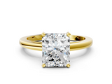 Yellow gold Radiant Solitaire Diamond Engagement Ring with Four-Prong Setting on a Classic Band_22