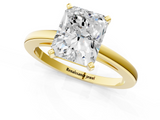 Yellow gold Radiant Solitaire Diamond Engagement Ring with Four-Prong Setting on a Classic Band_23