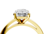 Yellow gold Radiant Solitaire Diamond Engagement Ring with Four-Prong Setting on a Classic Band_26
