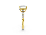 Yellow gold Radiant Solitaire Diamond Engagement Ring with Pavé Band and Six-Prong Setting_29