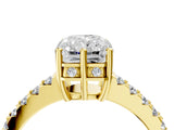 Yellow gold Radiant Solitaire Diamond Engagement Ring with Pavé Band and Six-Prong Setting_31
