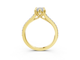Yellow gold Radiant Solitaire Diamond Engagement Ring with Pave Band and Six-Prong Setting_51