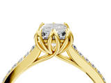 Yellow gold Radiant Solitaire Diamond Engagement Ring with Pave Band and Six-Prong Setting_52