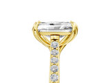 Yellow gold Radiant Solitaire Diamond Engagement Ring with Pave Band and Six-Prong Setting_53