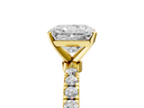 Yellow gold Radiant Solitaire Diamond Pavé Band with Four-Prong Setting_66