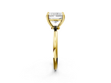 Yellow gold Radiant Solitaire Diamond Ring with 4-Prong Setting on a Classic Band_5