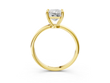 Yellow gold Radiant Solitaire Diamond Ring with 4-Prong Setting on a Classic Band_6