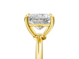 Yellow gold Radiant Solitaire Diamond Ring with 4-Prong Setting on a Classic Band_8