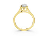 Yellow gold Radiant Solitaire Diamond Ring with Cathedral Band and Four-Prong Setting_69
