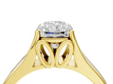 Yellow gold Radiant Solitaire Diamond Ring with Cathedral Band and Four-Prong Setting_70