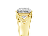 Yellow gold Radiant Solitaire Diamond Ring with Cathedral Band and Four-Prong Setting_71