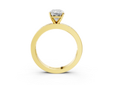 Yellow gold Radiant Solitaire Diamond Ring with Channel-Set Baguette Band and Four-Prong Setting_109
