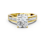 Yellow gold Radiant Solitaire Diamond Ring with Channel-Set Band and Four-Prong Setting_18