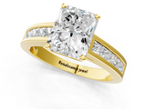 Yellow gold Radiant Solitaire Diamond Ring with Channel-Set Band and Four-Prong Setting_19