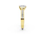 Yellow gold Radiant Solitaire Diamond Ring with Channel-Set Band and Four-Prong Setting_20