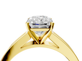 Yellow gold Radiant Solitaire Diamond Ring with Channel-Set Band and Four-Prong Setting_22