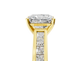 Yellow gold Radiant Solitaire Diamond Ring with Channel-Set Band and Four-Prong Setting_23