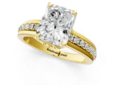 Yellow gold Radiant Solitaire Diamond Ring with Channel Set Band and Six-Prong Setting_49