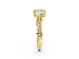 Yellow gold Radiant Solitaire Diamond Ring with Channel Set Band and Six-Prong Setting_50