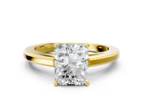 Yellow gold Radiant Solitaire Diamond Ring with Four-Prong Setting and Classic Band_17