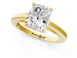 Yellow gold Radiant Solitaire Diamond Ring with Four-Prong Setting and Classic Band_18