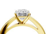 Yellow gold Radiant Solitaire Diamond Ring with Four-Prong Setting and Classic Band_21