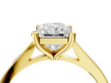 Yellow gold Radiant Solitaire Diamond Ring with Four-Prong Setting and Tapered Band 5