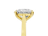 Yellow gold Radiant Solitaire Diamond Ring with Four-Prong Setting and Tapered Band