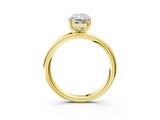 Yellow gold Radiant Solitaire Diamond Ring with Four-Prong Setting on a Plain Band_22