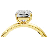 Yellow gold Radiant Solitaire Diamond Ring with Four-Prong Setting on a Plain Band_23