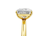 Yellow gold Radiant Solitaire Diamond Ring with Four-Prong Setting on a Plain Band_24