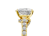 Yellow gold Radiant Solitaire Diamond Ring with Pavé Band and Four-Prong Setting_68