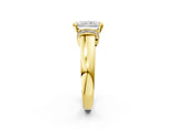 Yellow gold Radiant Solitaire Diamond Ring with Pave Band and Six-Prong Setting_37