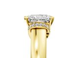 Yellow gold Radiant Solitaire Diamond Ring with Pave Band and Six-Prong Setting_40