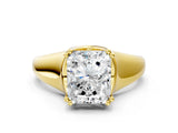 Yellow gold Radiant Solitaire Diamond Ring with Six-Prong Cathedral Setting_32