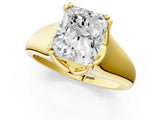 Yellow gold Radiant Solitaire Diamond Ring with Six-Prong Cathedral Setting_33