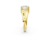 Yellow gold Radiant Solitaire Diamond Ring with Six-Prong Cathedral Setting_34